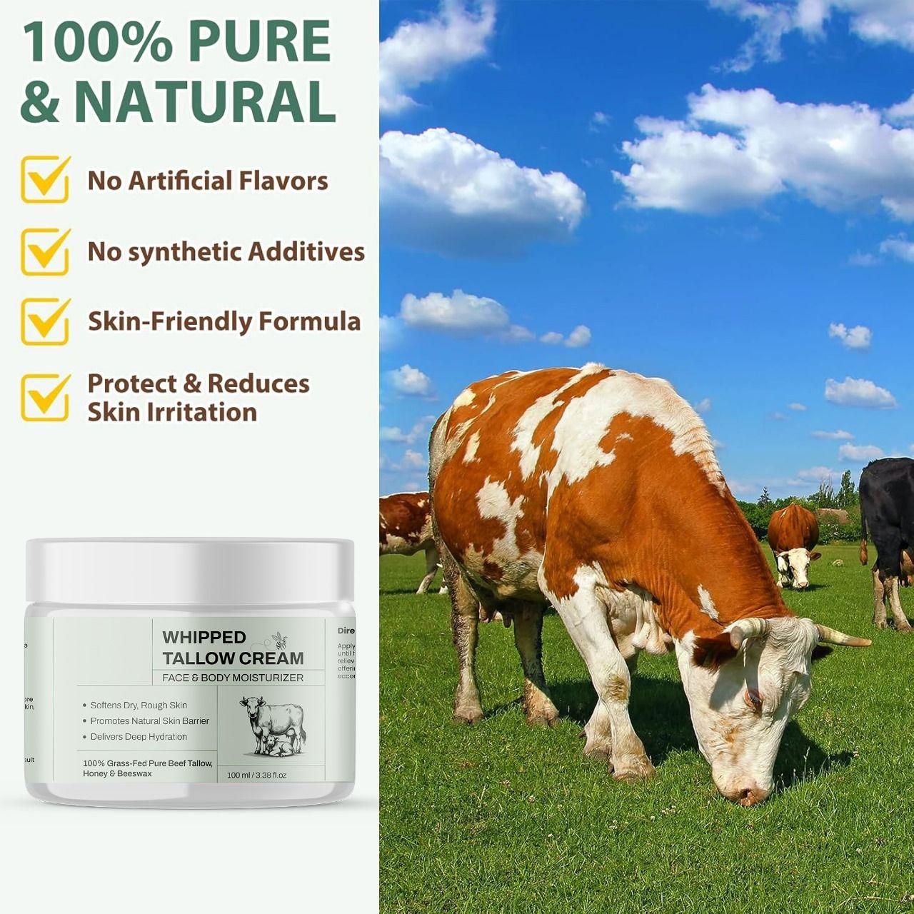 Whipped Tallow Cream with Frankincense – Natural Nourishing Skincare (100ml)